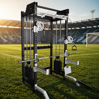 Machine Smith Commerciale pour Salle de Sport, Appareil de Musculation à Câbles Croisés pour Entraînement de Force, Musculation et Exercices des Jambes