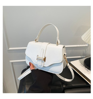 Bolso Bandolera Pequeño Cuadrado, Casual, Simple, Moderno, de Color Sólido Texturizado, Retro, para Mujer