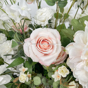 Wholesale Artificial Green Row Backdrop Floral Artificial Flowers Decor Rose Flowers <b>Runner</b> Floor Flower Arrangement for Wedding - Product Image 6