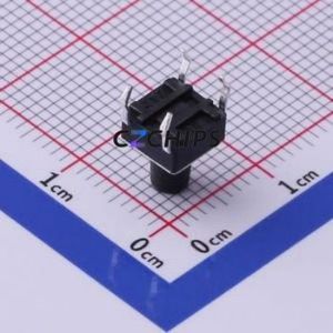 UK-B0202G80-DP25Y Tactile Switch Through hole-4P,6x6mm Switch Single Pole Single Throw Round Button 2.5N Through Hole - Product Image 2