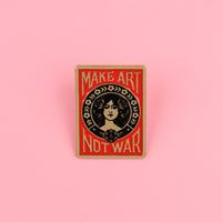 En gros, Pin's promotionnel en métal, style dessin animé, souvenir, avec la citation « Make Art, Not War », accessoire pour vêtements