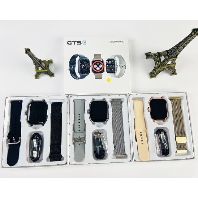 GTS4 Gold HD Big Screen Smart Watch Stainless Steel Reloj Intelligent Montres Intelligentes Luxury Man Ladies Smartwatch GTS4