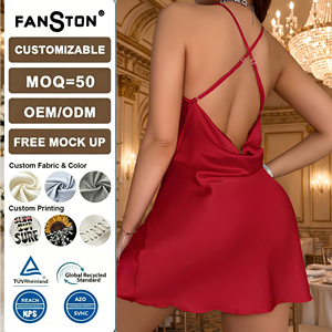 Vestido Lencero Sexy de Satén para Mujer 2026 - Elegante Camisón de Seda Helada sin Espalda, Vestido Camisero Casual Tipo Seda para Venta al por Mayor de Moda - Product Image 2