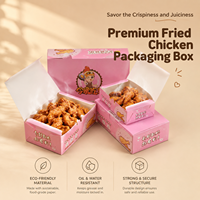 Caja para Llevar Pollo Frito y Papas Fritas, Caja Personalizada para Pollo Frito Coreano, Caja Biodegradable para Comida Rápida
