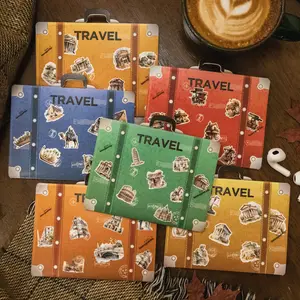 30 tờ/gói Hành trình Sticker thú cưng đến những địa điểm Lịch Sử loạt cà phê du lịch kiến trúc Cẩm Nang Vật liệu 6 phong cách