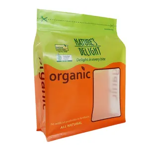 Customized printed color dust proof fresh keeping coffee nut food grade flat bottom bag