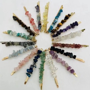 Fashion Bridal <b>Headband</b> Handmade Bling Colorful Natural Crystal Chips Stone Hair Clips Jewelry for Women - Product Image 5