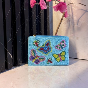 Bolso de mano ligero hecho a mano con cuentas, elegante cartera de perlas con cierre de cremallera para mujer, ideal para fiestas, bodas y eventos nupciales. - Product Image 3
