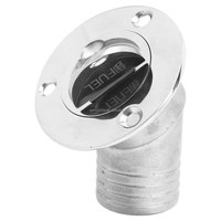 Raccord traversant de coque en acier inoxydable 316 poli miroir avec petit couvercle rabattable pour remplissage de pont, entrée d'eau et remplissage de carburant pour yachts et VR