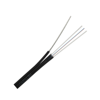 Cable de Fibra Óptica Plano de 2 a 4 Hilos para Interiores y Exteriores con Alambre de Acero para Telecomunicaciones de Banda Ancha FTTH