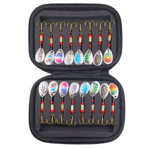Kit di 16 Esche Girevoli da Pesca, Esche Metalliche Miste con Custodia Portatile, Esche Rigide per Trota, Spigola, Lucioperca, <span class=keywords><strong>Salmone</strong></span> - Product Image 1