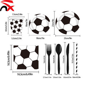 Assiettes et serviettes de football personnalisées, fournitures de <span class=keywords><strong>vaisselle</strong></span> jetables pour fêtes sportives, décorations pour fêtes d'anniversaire sur le <span class=keywords><strong>thème</strong></span> du football - Product Image 2