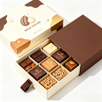 Caja de cartón ecológica rígida de lujo para chocolates, con compartimentos para dulces, trufas y bombones, para San Valentín, con impresión personalizada, suministro de fábrica.