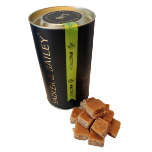 Luxury <strong>Chocolate</strong> Fudge Gift <strong>Hamper</strong> Round Paper Box Metal Lid Caps Ends Custom Gold logo Emboss Xmas Circle Cylinder Packaging - Product Image 1
