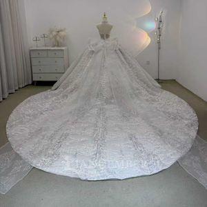 Lsjj136 Scoop-Neck <b>Ball</b> Gown Lace Chapel Train Wedding Dress Ruffles Vestidos De Novia Luxury Novias Official Jancember - Product Image 6