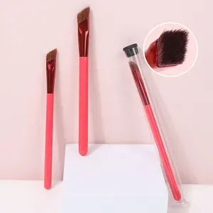 Wholesale New Design Rose Red Eyeshadow Concealer 3d Square Private Label Angled Brow Tinting Brush Brow Brush