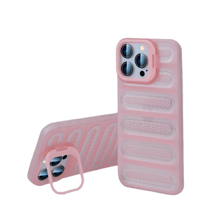 Ins Style Souple <span class=keywords><strong>TPU</strong></span> Dissipation Thermique Téléphone Cas Couverture <span class=keywords><strong>Net</strong></span> Trou Lentille Stand Antichoc pour iPhone 12 13 14 15 16 Pro Max Plus - Product Image 1