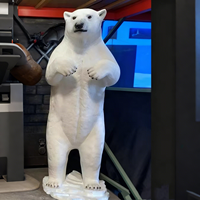 Ours Polaire Debout Taille Réelle Statue En Résine Animal Arctique Affichage Thème Prop Abstrait Fibre De Verre Grande Sculpture Décoration