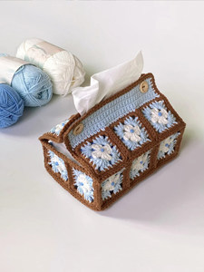 Kit de <span class=keywords><strong>crochet</strong></span> pour boîte à mouchoirs motif Granny-Check, fil à tricoter pour tricot manuel DIY, cadeau pour débutants, de Chine Love - Product Image 1