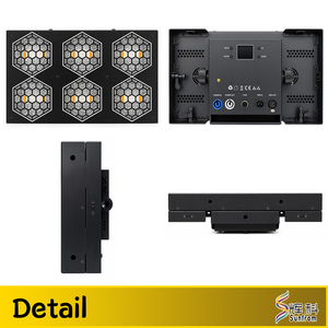 Luz de escenario LED COB RGBA 4 en 1, 6x50W, 6 ojos, diseño de panal de doble fila, DMX 24 canales, doble función para festivales, conciertos, DJ, discotecas - Product Image 3