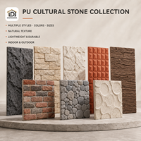 Panel de Pared de Piedra PU de Color Personalizado, Textura Natural, Revestimiento 3D Ligero para Fachadas de Villas y Proyectos de Paredes Decorativas
