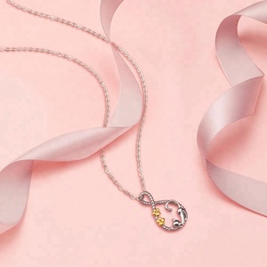 <span class=keywords><strong>DaWanda</strong></span> joyas y bisutería joyas de plata colgante de moda colgante de gato oro pata impresión infinito collar de forma de amigos - Product Image 4