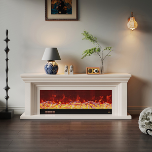 Mueble de TV con <span class=keywords><strong>Chimenea</strong></span> Eléctrica de Madera Sólida de Estilo Francés, con Diseño Antiguo, Calefacción y Luces LED, para Uso en Hoteles - Product Image 1