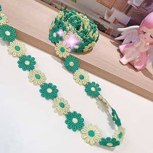 Renda Bunga Daisy Warna-warni untuk Rajutan, Bordir Pernikahan, Kerajinan Tangan DIY, Patchwork, Pita, Perlengkapan Menjahit, Sepatu, Tas, Bergaris - Product Image 6