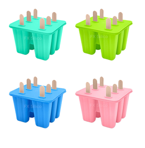 Molde de silicona para helados sin BPA, moldes de paletas de hielo de 10 cavidades con palitos y soporte para paletas, fabricante portátil de golosinas caseras - Product Image 1