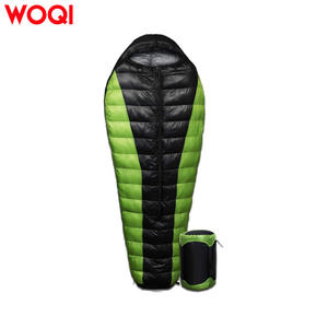 Saco de dormir Woqi Mummy para 3 estaciones, de nailon transpirable y ligero, para adultos, para senderismo y camping, color verde. - Product Image 2