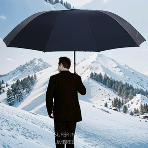 Paraguas Extra Grande de 130 cm, Plegable en Tres Secciones, con Revestimiento Negro, Resistente al Viento, Impermeable, para Viajes y Uso Familiar - Product Image 3