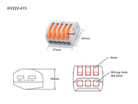 Connecteur Électrique Rapide pour Borniers - Connecteur de Câblage à Raccordement Rapide Push-In 250V 32A à Ressort en Acier Inoxydable