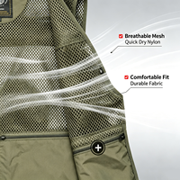 Gilet unisexe multi-poches en maille, séchage rapide, respirant, pour activités de plein air, pêche, photographie, travail, avec support pour logo personnalisé OEM