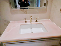 Onyx rose pour la décoration intérieure, dalles de marbre, pierres, magnifiques et luxueuses, modernes, polies, 10 MOQ, taille personnalisée
