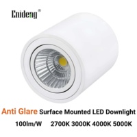 Luminaria LED Empotrable de Techo Antideslumbrante, 2700K 3000K 4000K 5000K, Redonda, en Blanco y Negro, 100lm/W