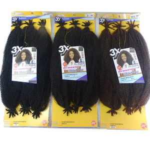 3x Vooruitgerekte Kanekalon Pluizig Water Draai 24 "Afro Marley Draai Vlechthaar 24 Inch Kinky - Product Image 1