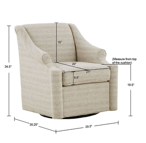 Fauteuil pivotant moderne capitonné - Tissu doux pour la maison, le bureau et le salon - Product Image 4