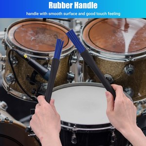 2 uds Drum Stick Drum Brush 1 par <span class=keywords><strong>de</strong></span> <span class=keywords><strong>baquetas</strong></span> retráctiles para Drumset Jazz Drum 15 Uds cepillos <span class=keywords><strong>de</strong></span> nailon - Product Image 4