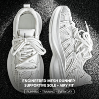 Zapatillas Deportivas para Hombre, Estilo Chunky, con Malla Transpirable, Suela Gruesa con Amortiguación, Cierre de Cordones, Ligeras e Informales