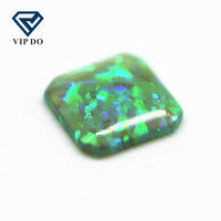 3*3-10*10mm opale synthétique multicolore carré dos plat cabochon coupé opale OP #11 vert clair opale de feu cabochon pierres précieuses en vrac