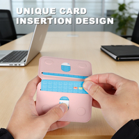 Dompet Kartu Kredit Magnetik Kulit PU Cetak Laser Ultra-Tipis Lipat Magsafe Bifold Pria Wanita Model Terbaru