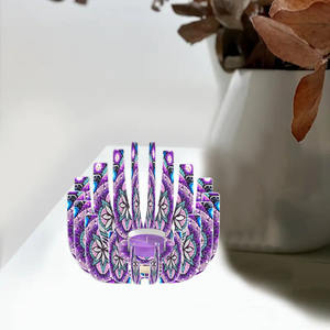 Bougeoir d'artisanat d'art <span class=keywords><strong>de</strong></span> perceuse <span class=keywords><strong>de</strong></span> diamant <span class=keywords><strong>de</strong></span> <span class=keywords><strong>peinture</strong></span> <span class=keywords><strong>de</strong></span> diamant violet - Product Image 2