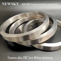 Pièces usinées CNC 5 axes de grande taille en titane, de forme annulaire, avec une tolérance de précision élevée ±0,005, fabriquées sur mesure par Newsky