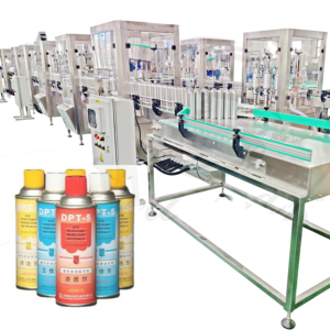 Hot Selling Electric Aerosol Spray Cans Production Line Capping Labeling Machine Liquid Chemicals Including PLC Gear Bearing