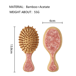 Nuova Spazzola per Capelli in Acetato Jinhe, Pettine Antistatico in Bambù e Legno, Piccolo Pettine Portatile, Bestseller Transfrontaliero - Product Image 5