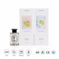Ensemble diffuseur de parfum 220 ml, bouteille en verre transparent avec bouchon noir, boîte blanche, design minimaliste, vente en gros sous marque privée