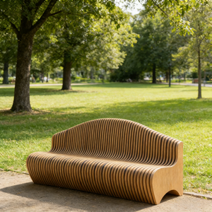 ML-WB012 Sofá de Madera Hecho a Mano, Muebles Comerciales de Madera Contrachapada Creativa para Vestíbulo de Hotel, Área de Descanso de Centro Comercial, Sala de Espera - Product Image 6