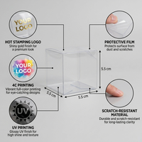 Boîte pliable en plastique PET transparent avec logo personnalisé en feuille d'aluminium - Cube à rabat haute transparence pour produits de beauté, savons, bougies et aliments