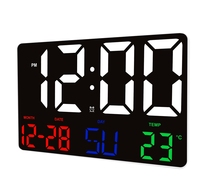 Nouvelle horloge murale intelligente avec prévisions météorologiques Calendrier numérique LED jour