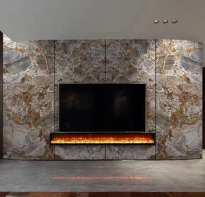 Dalles de marbre doré de <span class=keywords><strong>Versailles</strong></span> - Texture naturelle de veinage doré de luxe, pierre de décoration haut de gamme écologique pour villa, cuisine, salle à manger - Product Image 3